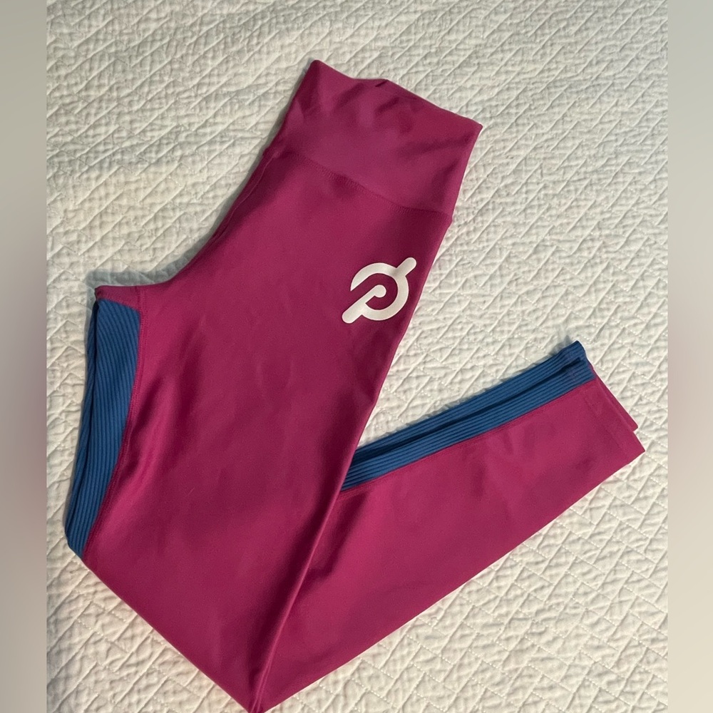 Pink and Blue Peloton Leggings EUC